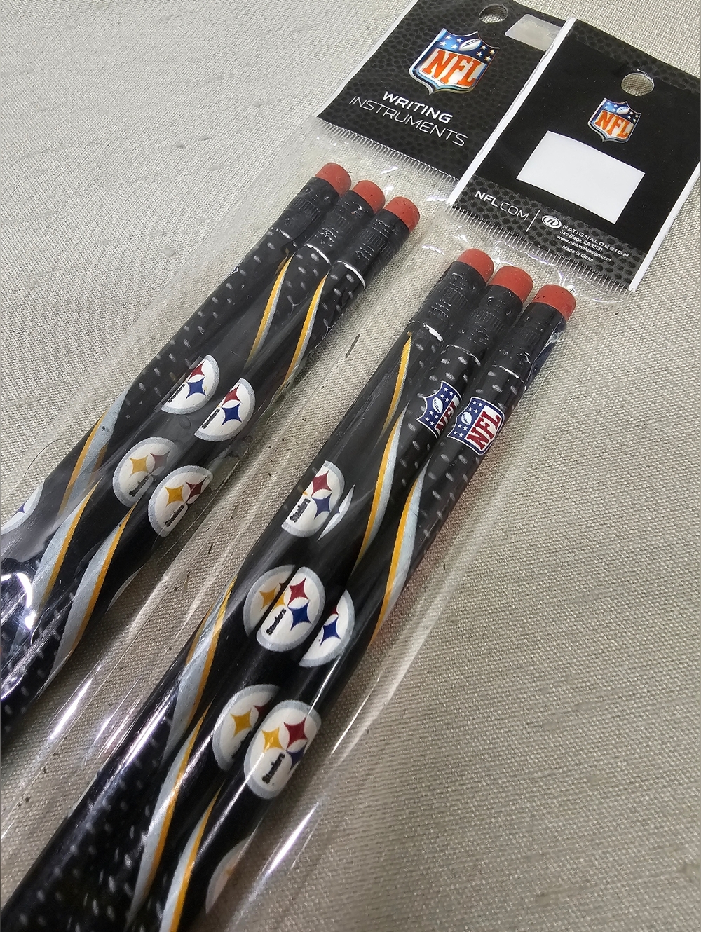 NFL Pittsburgh Steelers Black Team Logo Pencils with Erasers